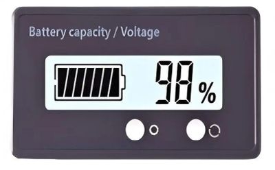 Voltmetr a indikátor kapacity baterie 12-84V Zelená