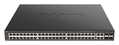 D-Link DGS-2000-52MP Managed PoE switch, 48x GbE PoE+, 4x RJ45/SFP, PoE 370W