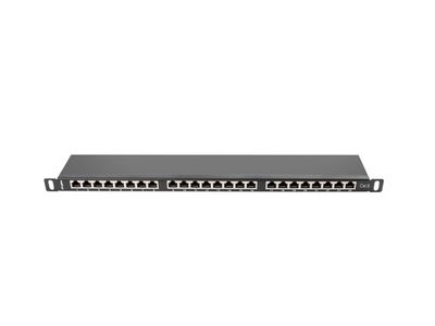 Lanberg patch panel 24 portů 0,5u 19" CAT.6 ftp stíněný černý