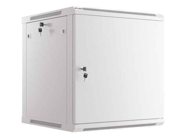 Lanberg racková skříň 19" nástěnná 12u/600x600 pro vlastní montáž s kovovými dveřmi šedá