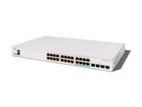 Cisco Catalyst 1300X-24NGU-4X - Přepínač - L3 - řízený - 4 x 10 Gigabit SFP28 + 8 x 1/2.5/5GBase-T (PoE++) + 16 x 10/100/1000 (PoE+) - Lze montovat do rozvaděče - PoE++ (740 W)