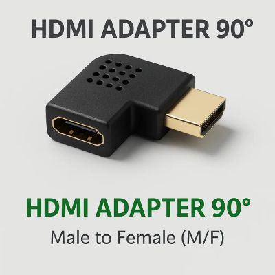 Lomený adaptér HDMI pravý, černý