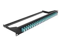 Propojovací panel - montáž do racku - LC Duplex MM X 24 - černá, vodě - barva - 1U - 19"