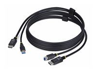 StarTech 6ft (1.8m) DisplayPort and USB 5Gbps KVM Cable - Kabel klávesnice / videa / myši (KVM) - USB typ A, DisplayPort (M) do USB Type B, DisplayPort (M) - 1.8 m - podpora 4K60Hz, podpora HDR10 - cerná