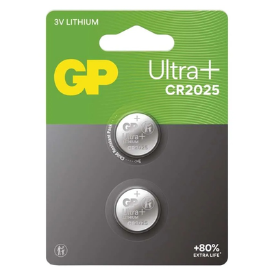 Baterie CR2025 GP Ultra Plus Lithium 2ks