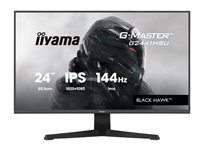 iiyama G-MASTER Black Hawk G2441HSU-B1 - LED monitor - hraní her - 24" - 1920 x 1080 Full HD (1080p) @ 144 Hz - IPS - 350 cd/m² - 1500:1 - 1 ms - HDMI, DisplayPort - reproduktory - matná cern