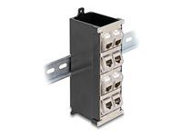 Keystone Holder 8 port tiltable for DIN