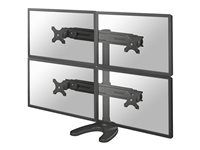 Stojan - plný pohyb - pro 4 LCD displeje - černá - velikost obrazovky: 19"-30" - stolní stojan, průchodka, upevnitelné na stůl