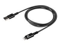 Kabel Lightning - USB s piny (male) do Lightning s piny (male) - 1 m - černá