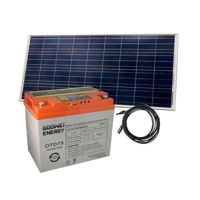 Solární set baterie GOOWEI ENERGY OTD75 (75Ah, 12V) a solární panel Victron Energy 115Wp/12V