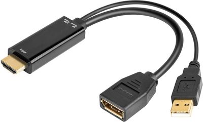 PremiumCord  adaptér HDMI to  DisplayPort  Male/Female s napájením z USB