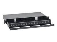 19" výsuvná optická vana 1U 24x ST - konektory nejsou součástí balení - černá RAL9005