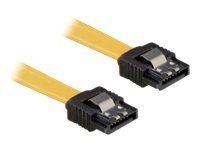 Kabel SATA - Serial ATA 150/300/600 - SATA (F) do SATA (F) - 50 cm - opatřený západkou, přímý konektor - žlutá