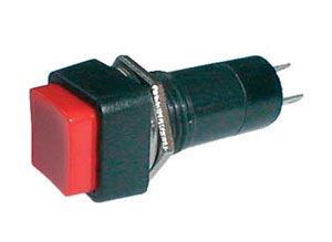 Přepínač tlačítko čtverec OFF-(ON) 250V/1A červené