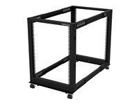 Adjustable Server Rack (4POSTRACK15U) - Rozvaděč stojanový open frame - 4 pozice - podlahové provedení - černá - 15U