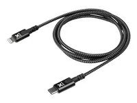 Kabel Lightning - USB-C s piny (male) do Lightning s piny (male) - 1 m - černá