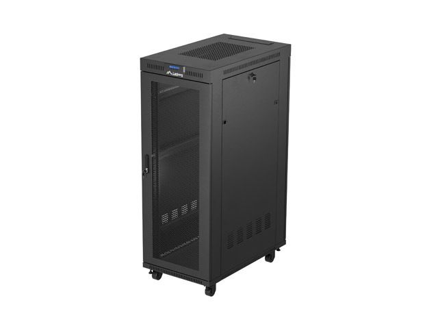 19" Volně stojící racková skříň 32U 600X1000 černá lcd perforovaná dvířka lanberg (ploché balení)