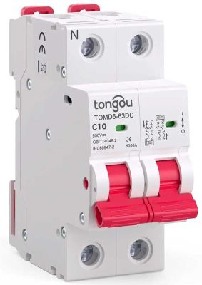 DC jistič 10A/C dvoupólový TONGOU TOMD6-63