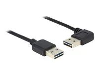 Kabel USB - USB (M) levý/pravý úhel, reverzibilní do USB (M) reverzní - USB 2.0 - 50 cm - černá