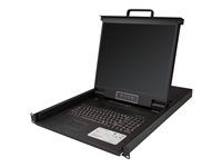 19in. LCD KVM Console (RKCONS1908K) - KVM konzole s přepínač KVM - 8 porty - PS/2, USB - Angličtina americká (QWERTY) - 19" - připevnitelný na regál - 1280 x 1024 - 250 cd/m² - 1000:1 - VGA - černá - 1U