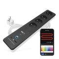 GoSmart prodlužovací přívod 4 zásuvky 2m EMOS P1412SM s vyp./USB/bílá-černá/PVC/WiFi