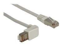 Patch kabel - RJ-45 (M) do RJ-45 (M) - 50 cm - SFTP - CAT 5e - lisovaný, 90° konektor - šedá
