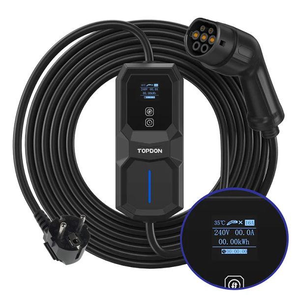 TOPDON PulseQ AC Portable - 3,7kW/konektor IEC62196-2 Typ/LCD displej/IP65/5m