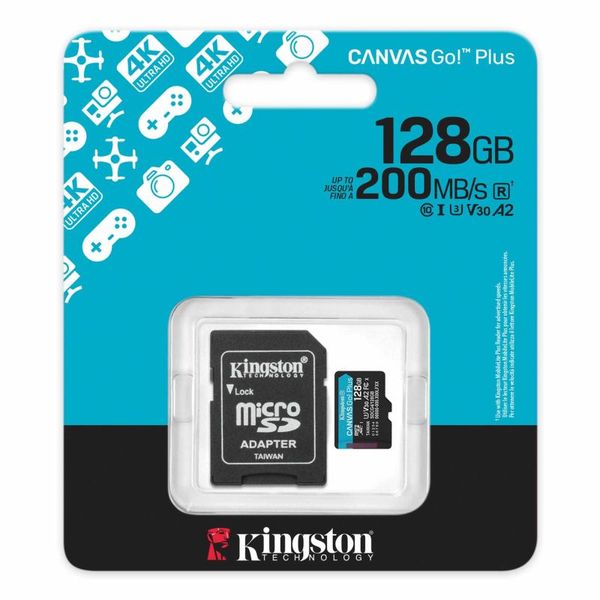 KINGSTON Micro SDXC CANVAS GO! Plus Gen4 128GB+A