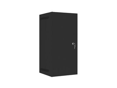 Lanberg racková skříň 10" nástěnná 12u/280x310 pro vlastní montáž s kovovými dveřmi černá-flat pack