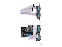 Level-4 ESD Protection (PS74ADF-SERIAL-CARD) - Sériový adaptér - PCI Express x1 nízký profil - RS-232 x 4 - černá - kompatibilní s TAA