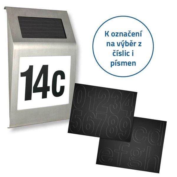 Svítidlo solární 4L s číslem domu