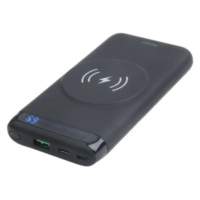 DELTACO PB-Q1003, Qi Powerbank 10000mAh, černá