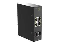 D-Link DIS 100G-06 - Přepínač - průmyslový - neřízený - 4 x 10/100/1000 + 2 x gigabitů SFP - lze montovat na konzolu DIN