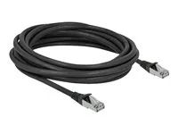Patch kabel - RJ-45 (M) do RJ-45 (M) - 5 m - 6 mm - S/FTP - CAT 6a - lisovaný, venkovní, provedení bez hrbolků - černá