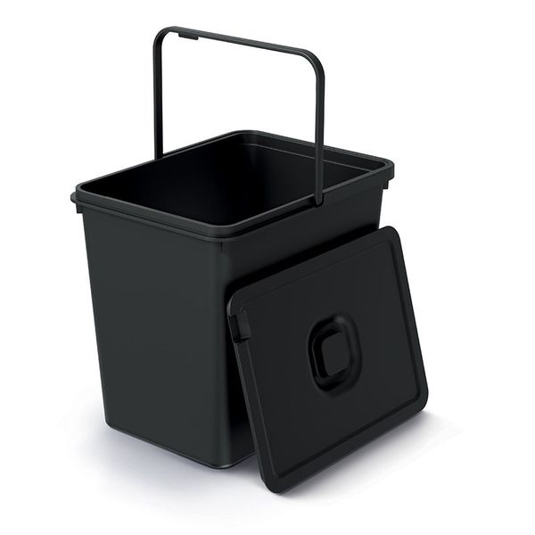 SYSTEMA BASIC FLAP černý odpadkový koš s víkem 23 l