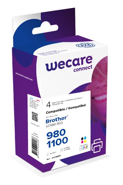WECARE ARMOR ink kompatibilní s BROTHER LC-980/1100,černá/CMY