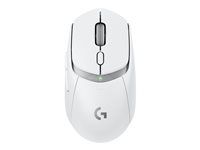 Myš - hraní - optický - 6 tlačítka - bezdrátový - 2.4 GHz, Bluetooth - přijímač USB Logitech LIGHTSPEED - bílá