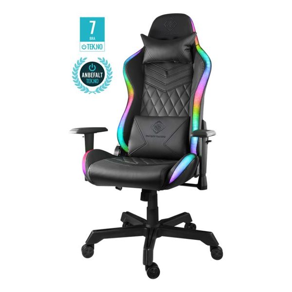 DELTACO GAM-080, RGB Herní židle černá