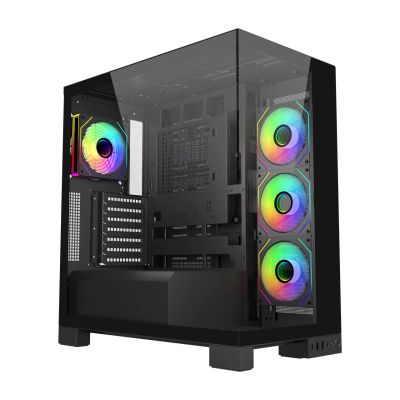 FSP M540-BA/Midi Tower/Transpar./Černá