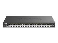 D-Link DGS 1250-52XP - Prepínac - L3 - inteligentní - 48 x 10/100/1000 (PoE) + 4 x 10 Gigabit SFP+ - Lze montovat do rozvadece - PoE (375 W)