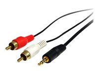 3.5mm Male to 2x RCA Male - heaDPhone jack to RCA - Mini jack to RCA - 3.5mm to RCA (MU3MMRCA) - Audio kabel - mini-phone stereo 3.5 mm s piny (male) do RCA x 2 s piny (male) - 92 cm - černá - pro P/N: HD202A, ST121HDBTSC, ST12MHDLAN4R, ST12MHDLNHK, ST12MHDLNHR, ST222HDBT, VID2HDCON2
