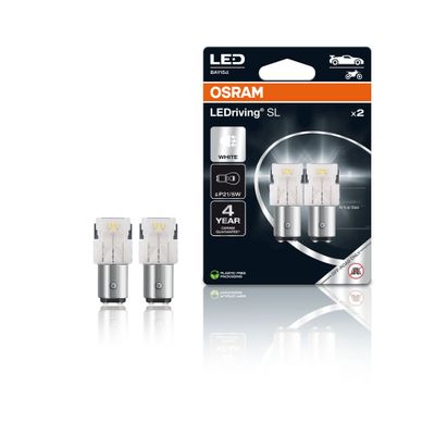 Autožárovka LED 12V P21/5W BAY15d OSRAM bílá 2ks