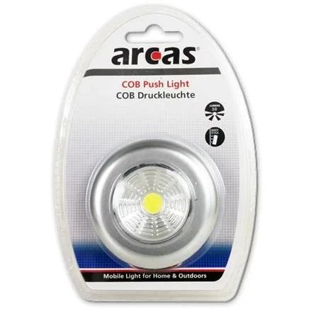 ARCAS LED COB, Svítící tlačítko, stříbrné