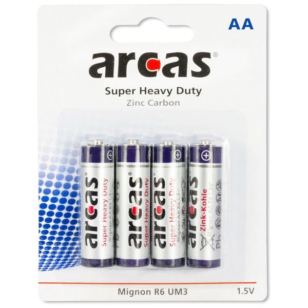 ARCAS Baterie R06, Zink-oxid AA, 4ks