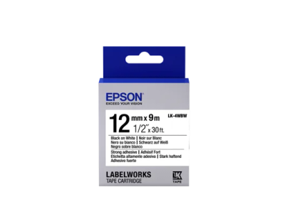 Epson Label Cartridge LK-4WBW, Black/white 12mm