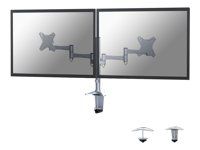 Montážní sada - plný pohyb - pro 2 LCD displeje - stříbrná - velikost obrazovky: 10"-27" - upevnění svorkou, průchodka, upevnitelné na stůl