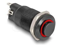 Push Switch for Installation black 12 mm