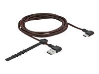 USB kabel - USB (M) levý/pravý úhel, reverzibilní do 24 pin USB-C (M) levý/pravý úhel, reverzibilní - USB 2.0 - 2 m - černá