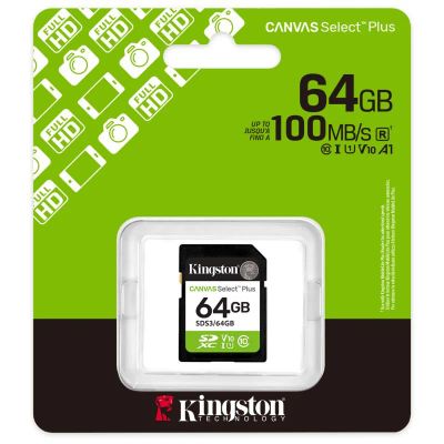 KINGSTON Canvas Select+ SD karta, 64 GB, 100MB/s