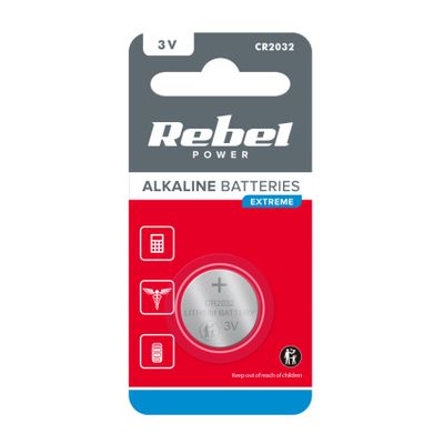 Baterie CR2032 REBEL EXTREME 1ks / blister